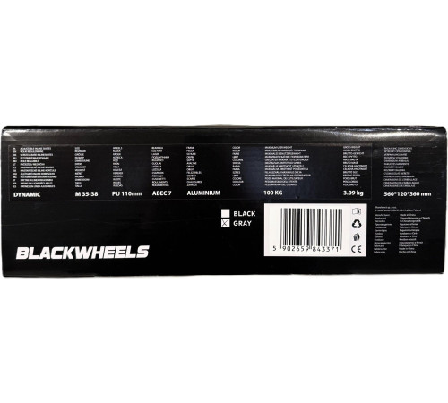 Роликові ковзани Blackwheels Dynamic M - розмір 35-38, сірі