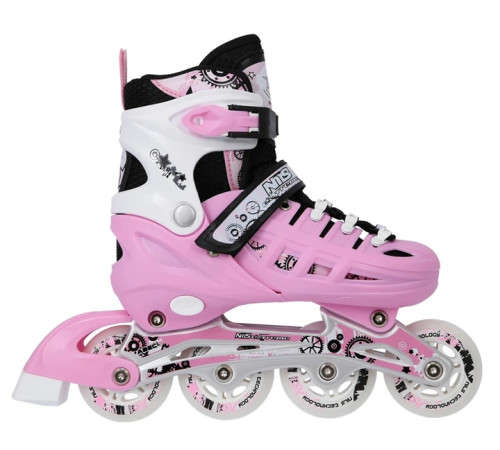 Роликові ковзани 4в1 NILS EXTREME NH1090 розмір S 31-34, рожеві