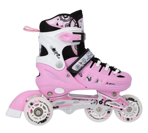 Роликові ковзани 4в1 NILS EXTREME NH1090 розмір S 31-34, рожеві