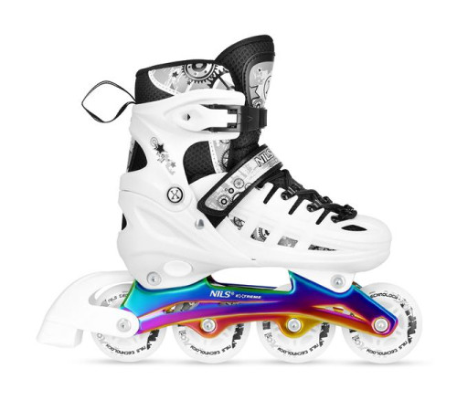 Роликові ковзани 4в1 NILS EXTREME NH10905 розмір M 35-38, чорно-білі