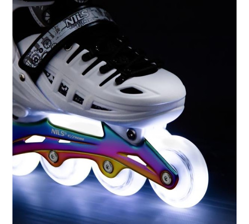 Роликові ковзани 4в1 NILS EXTREME NH10905 розмір M 35-38, чорно-білі