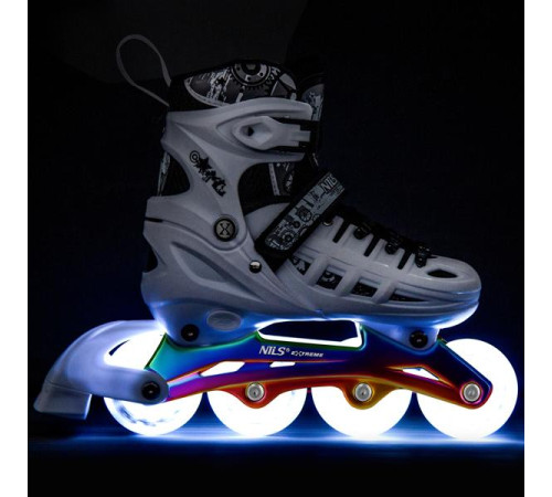 Роликові ковзани 4в1 NILS EXTREME NH10905 розмір L 39-42, чорно-білі