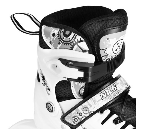 Роликові ковзани 4в1 NILS EXTREME NH10905 розмір L 39-42, чорно-білі