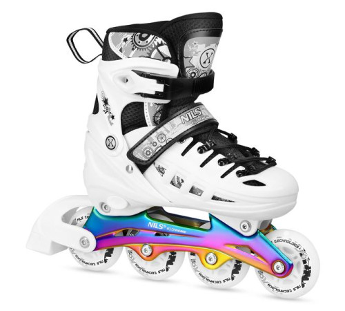 Роликові ковзани 4в1 NILS EXTREME NH10905 розмір L 39-42, чорно-білі