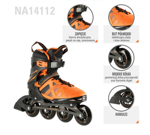 Роликові ковзани NILS EXTREME NA14112 розм.39 чорно-помаранчевий Роликові ковзани NILS EXTREME NA14112 розм.39 чорно-помаранчевий