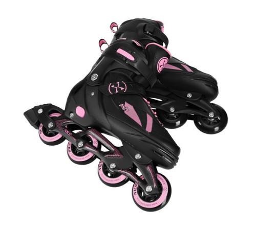 Роликові ковзани 2в1 NILS EXTREME NH382 розмір XS 28-31, чорно-рожеві