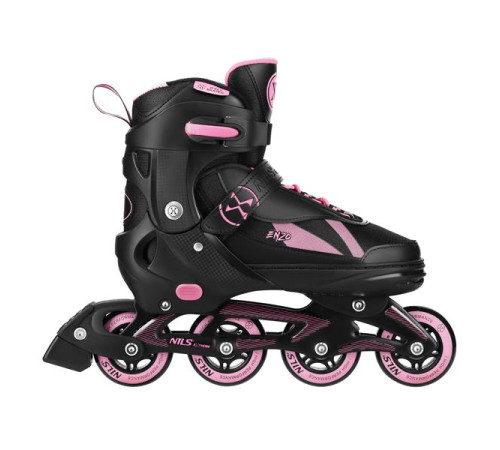 Роликові ковзани 2в1 NILS EXTREME NH382 розмір XS 28-31, чорно-рожеві
