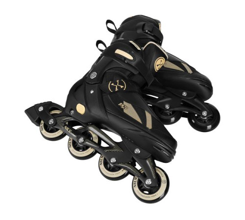 Роликові ковзани 2в1 NILS EXTREME NH382 розмір M 36-39, чорно-золотисті