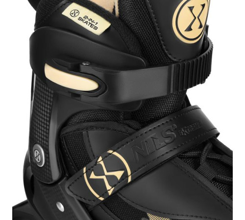 Роликові ковзани 2в1 NILS EXTREME NH382 розмір M 36-39, чорно-золотисті