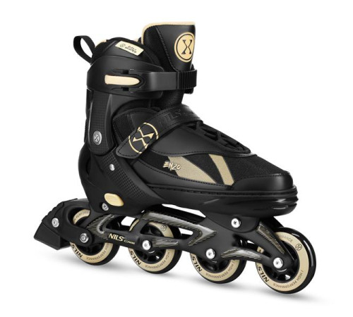 Роликові ковзани 2в1 NILS EXTREME NH382 розмір L 40-43, чорно-золотисті