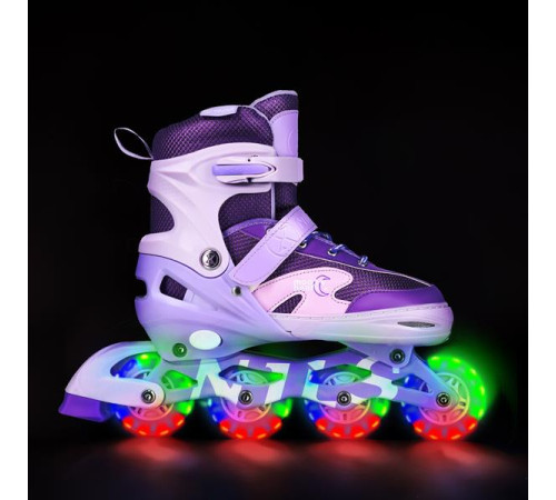 Роликові ковзани з комплектом захисту NILS EXTREME Moonbeam NA0189 розмір L 39-42, фіолетові