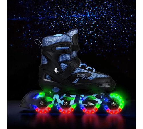 Роликові ковзани з комплектом захисту NILS EXTREME Moonbeam NA0189 розмір L 39-42, чорно-сині