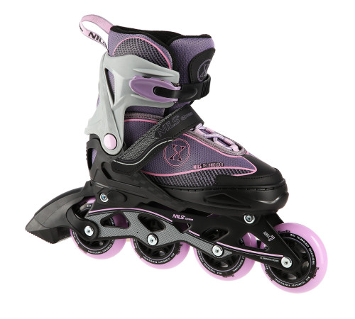 Роликові ковзани NILS EXTREME NA11008 розмір M 35-38,чорно-фіолетові