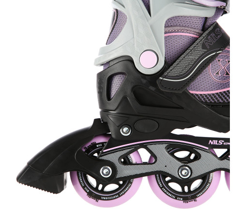 Роликові ковзани NILS EXTREME NA11008 розмір M 35-38,чорно-фіолетові