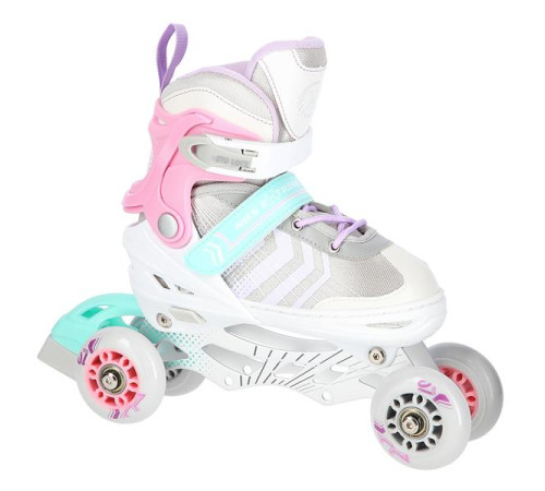 Роликові ковзани 4в1 NILS EXTREME NH18192 розмір S 29-33, біло-рожеві