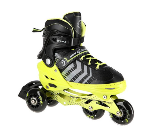 Роликові ковзани 4в1 NILS EXTREME NH18192 розмір S 29-33, чорно-жовті