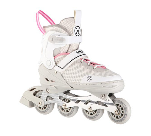 Роликові ковзани 2в1 NILS EXTREME NH18188 розмір M 34-38, сіро-рожеві