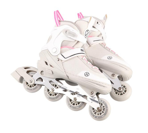 Роликові ковзани 2в1 NILS EXTREME NH18188 розмір M 34-38, сіро-рожеві