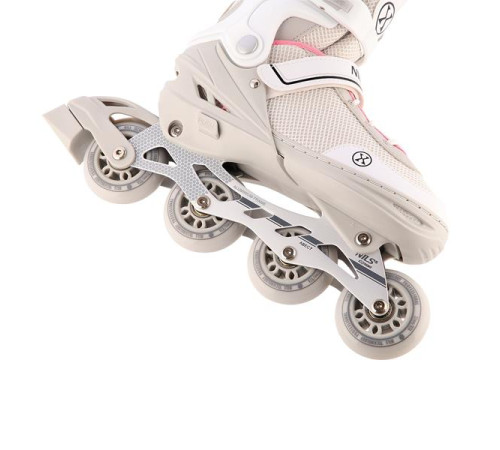 Роликові ковзани 2в1 NILS EXTREME NH18188 розмір M 34-38, сіро-рожеві