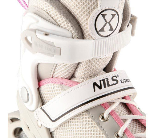 Роликові ковзани 2в1 NILS EXTREME NH18188 розмір M 34-38, сіро-рожеві