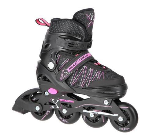 Роликові ковзани 2в1 NILS EXTREME NH11912A розмір S 31-34, чорно-рожеві