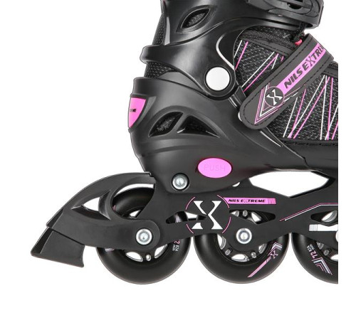 Роликові ковзани 2в1 NILS EXTREME NH11912A розмір S 31-34, чорно-рожеві