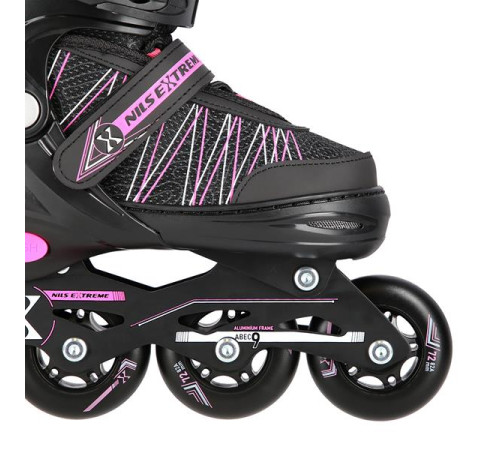 Роликові ковзани 2в1 NILS EXTREME NH11912A розмір S 31-34, чорно-рожеві