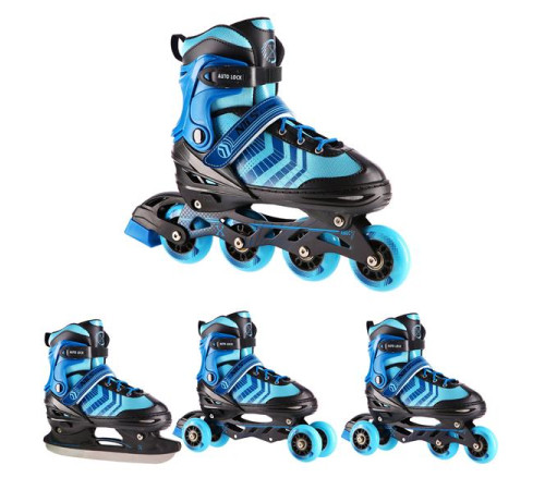 Роликові ковзани 4в1 NILS EXTREME NH18192A розмір S 29-33, чорно-сині