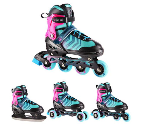 Роликові ковзани 4в1 NILS EXTREME NH18192A розмір L 39-43, різнокольорові