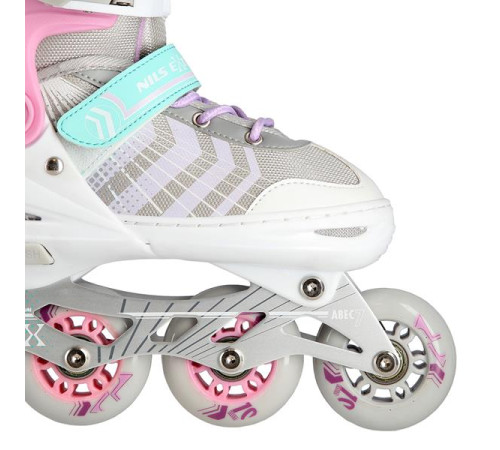 Роликові ковзани 4в1 NILS EXTREME NH18192 розмір M 34-38, біло-рожеві