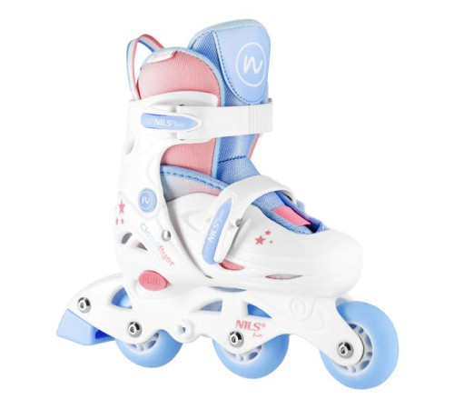 Роликові ковзани 3в1 NILS FUN NJ1190 розмір XS 26-29, біло-блакитні