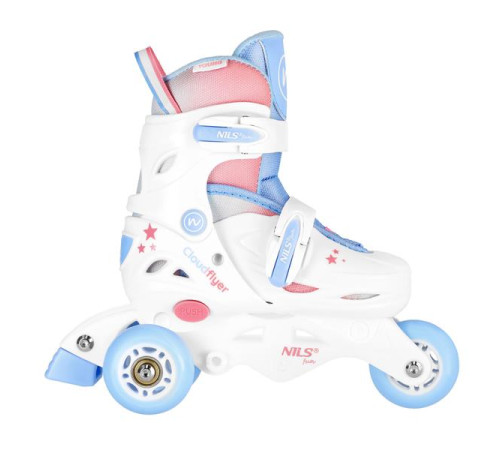 Роликові ковзани 3в1 NILS FUN NJ1190 розмір XS 26-29, біло-блакитні