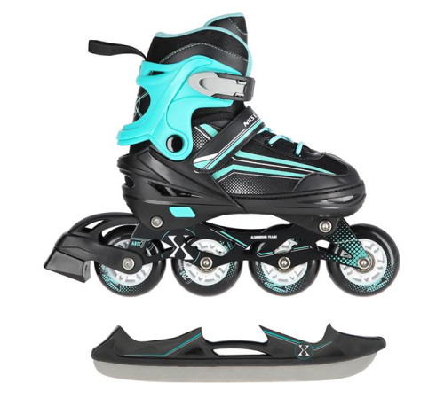 Роликові ковзани 2в1 NILS EXTREME NH18190 розмір M 34-38, чорно-блакитні