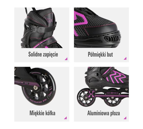 Роликові ковзани NILS EXTREME NA19318 розмір M (35-38) чорно-фіолетовий Роликові ковзани NILS EXTREME NA19318 розмір M (35-38) чорно-фіолетовий