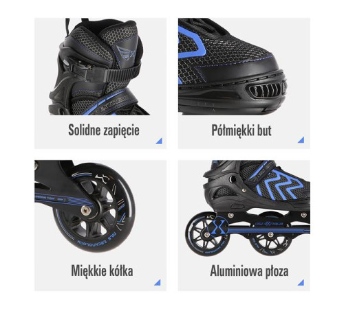 Роликові ковзани NILS EXTREME NA19318 розмір L (39-42) чорно-синій Роликові ковзани NILS EXTREME NA19318 розмір L (39-42) чорно-синій