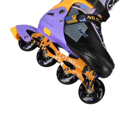 Роликові ковзани NILS EXTREME NA13808 розмір L 39-42, чорно-помаранчеві