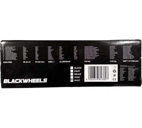 Роликові ковзани Blackwheels Flex Pro M - розмір 34-37, м'ятні Роликові ковзани Blackwheels Flex Pro M - розмір 34-37, м'ятні