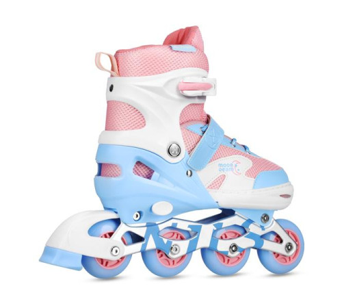 Роликові ковзани з комплектом захисту NILS EXTREME Moonbeam NA0189 розмір S 31-34, блакитно-рожеві