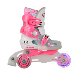  Дитячі ролики WORKER TriGo Skate LED – з освітленими колесами - розмір XS 26-29/Pink
