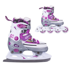  Регульовані ковзани/ролики 2в1 WORKER Aron White - розмір S (33-36)