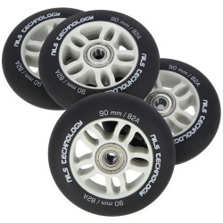 PU 90x24 82A BLACK MAT (4 szt.) + ABEC-9  (8 szt.) SET NILS EXTREME