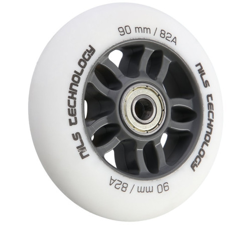 Колеса для роликових ковзанів PU 90x24 82A (4 szt.) + ABEC-9 CHROME (8 szt.) ZESTAW NILS EXTREME - білі матові Колеса для роликових ковзанів PU 90x24 82A (4 szt.) + ABEC-9 CHROME (8 szt.) ZESTAW NILS EXTREME - білі матові