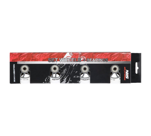 Колеса для роликових ковзанів PU 90x24 82A (4 szt.) + ABEC-9 CHROME (8 szt.) ZESTAW NILS EXTREME - білі матові Колеса для роликових ковзанів PU 90x24 82A (4 szt.) + ABEC-9 CHROME (8 szt.) ZESTAW NILS EXTREME - білі матові