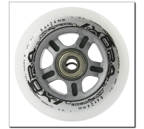 PU 84x24 82A WHITE MAT (4 szt.) + ABEC-9 (8 szt.) SET NILS EXTREME PU 84x24 82A WHITE MAT (4 szt.) + ABEC-9 (8 szt.) SET NILS EXTREME