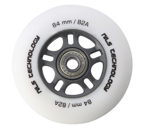 PU 84x24 82A WHITE MAT (4 szt.) + ABEC-9 (8 szt.) SET NILS EXTREME PU 84x24 82A WHITE MAT (4 szt.) + ABEC-9 (8 szt.) SET NILS EXTREME