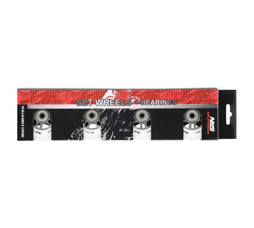 PU 84x24 82A WHITE MAT (4 szt.) + ABEC-9 (8 szt.) SET NILS EXTREME PU 84x24 82A WHITE MAT (4 szt.) + ABEC-9 (8 szt.) SET NILS EXTREME