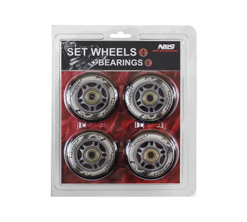 PU 84x24 82A BLACK (4 pcs) + ABEC-9 (8 pcs) SET NILS EXTREME