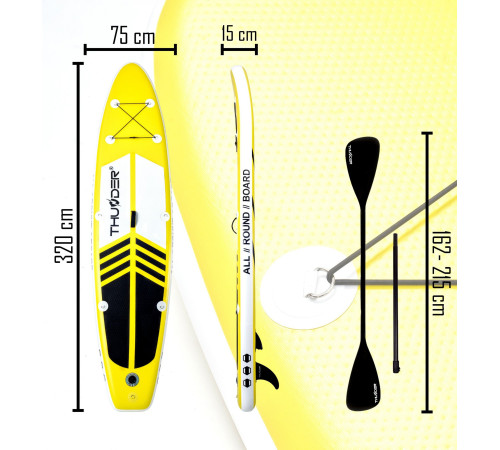 Надувна SUP дошка (Сапборд) THUNDER COAST YELLOW 320 Надувна SUP дошка (Сапборд) THUNDER COAST YELLOW 320