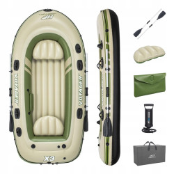 Човен надувний Bestway Voyager X3 Raft 294 х 137 см, зелено-бежевий