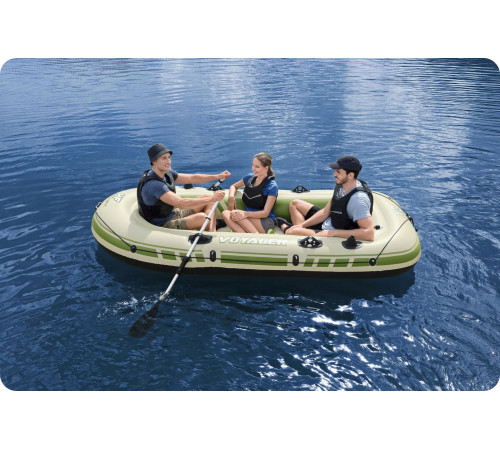 Човен надувний Bestway Voyager X3 Raft 294 х 137 см, зелено-бежевий